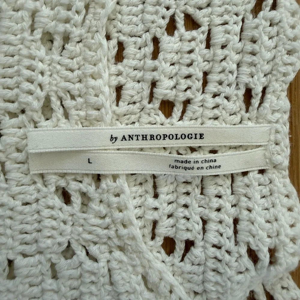 Anthropologie Cream Crochet Mini Dress - Picture 4 of 7